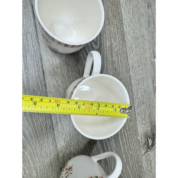 Lenox European Garden Collection 4 Herbal Garden Coffee Cups Green Floral/Pink - Picture 7 of 7